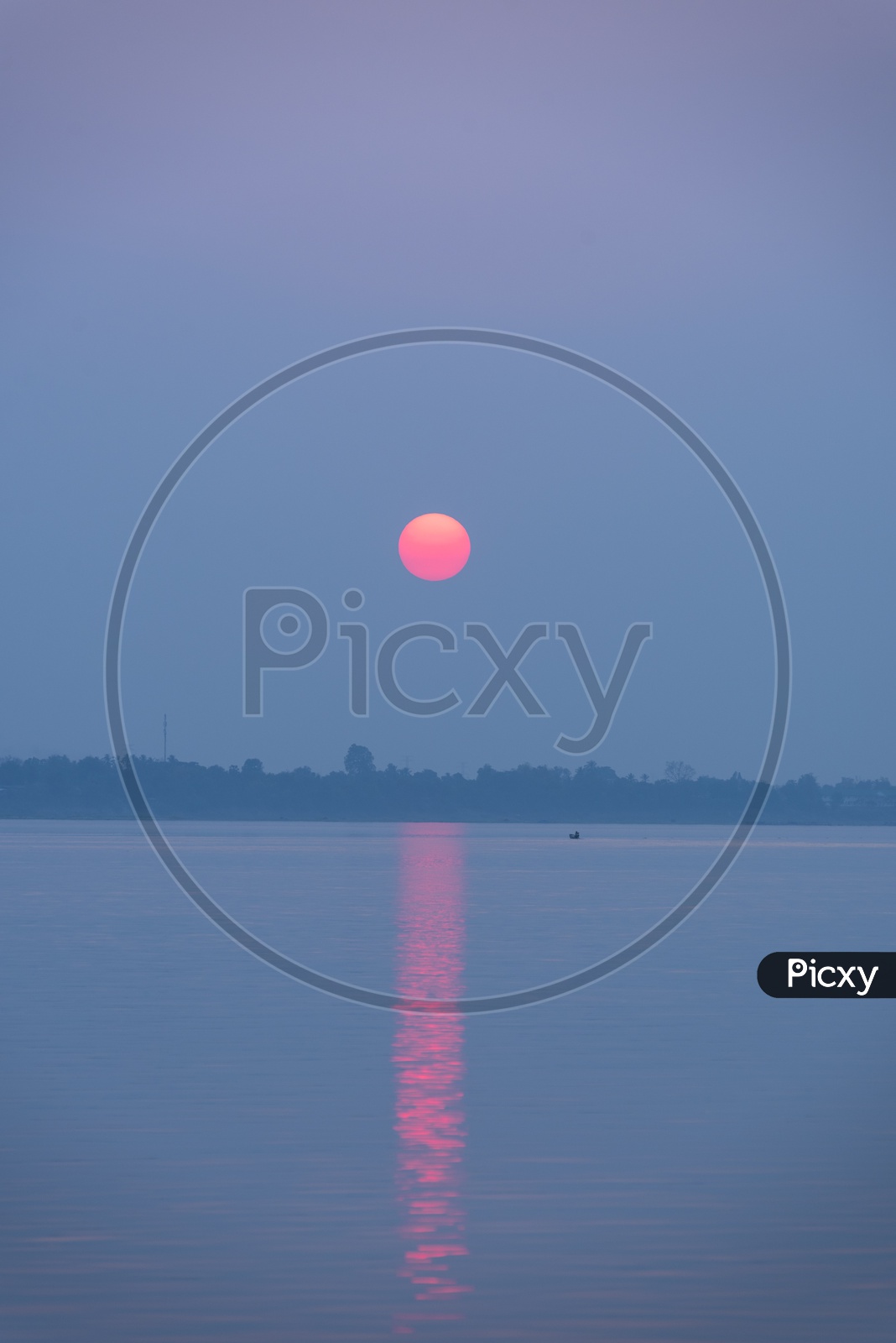 View of Sunset by the khong river, Laos