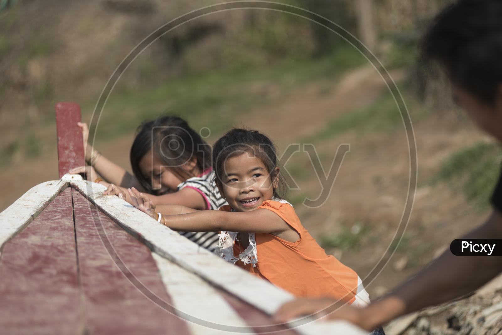 Burmese kids having fun with friends
