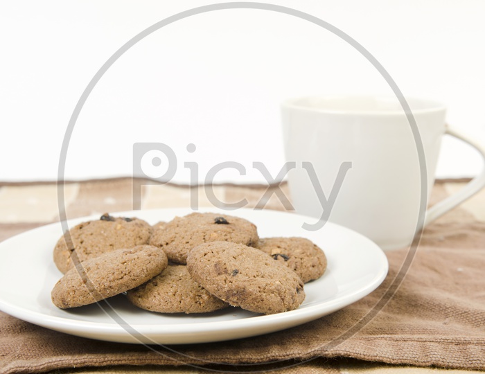 Cookies in a Plate and Milk