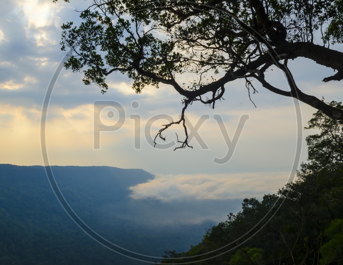 Panoramic  View Pha Deaw Dai Cliffs of The Khao Yai National Park in Thailand