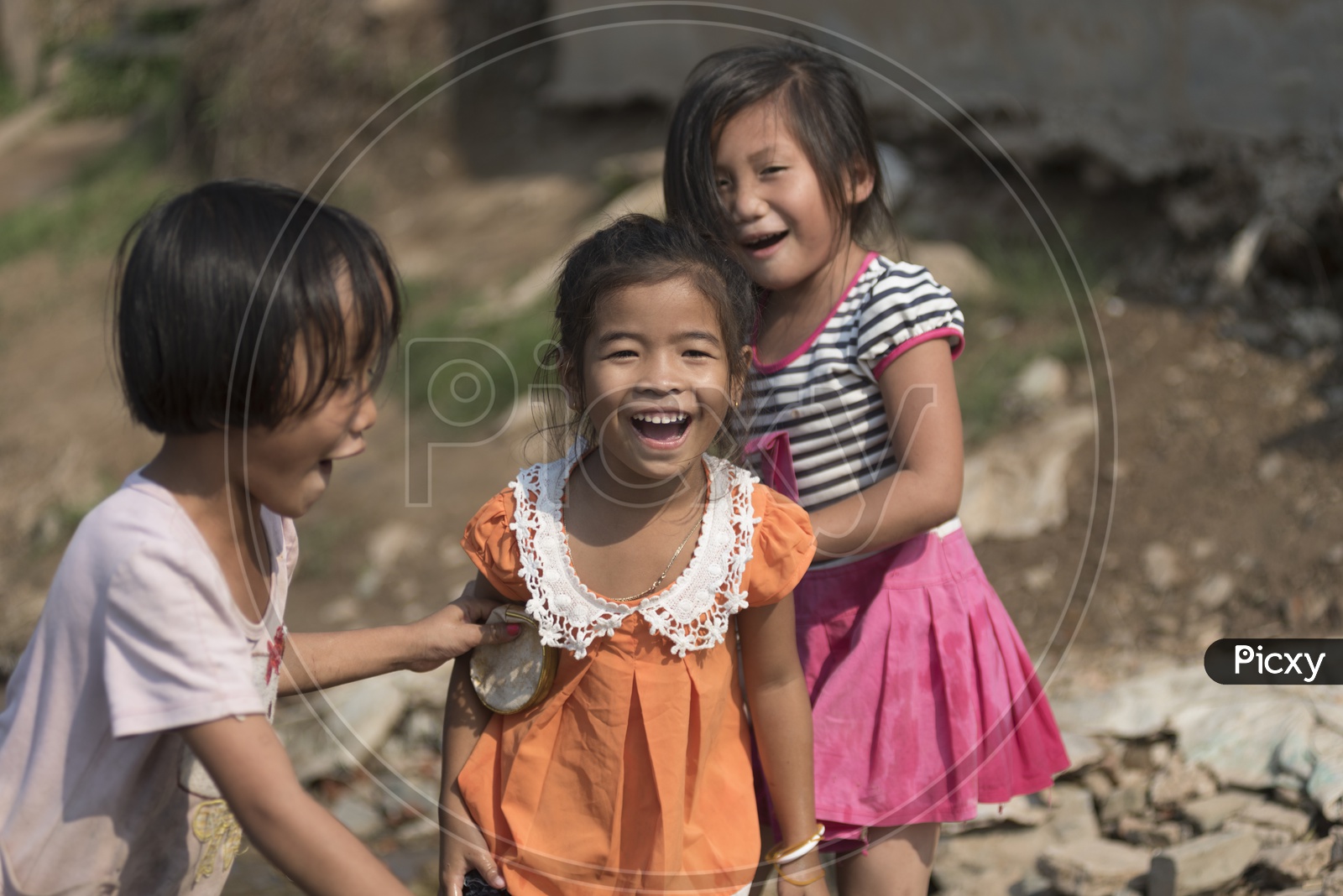 Burmese kids laughing