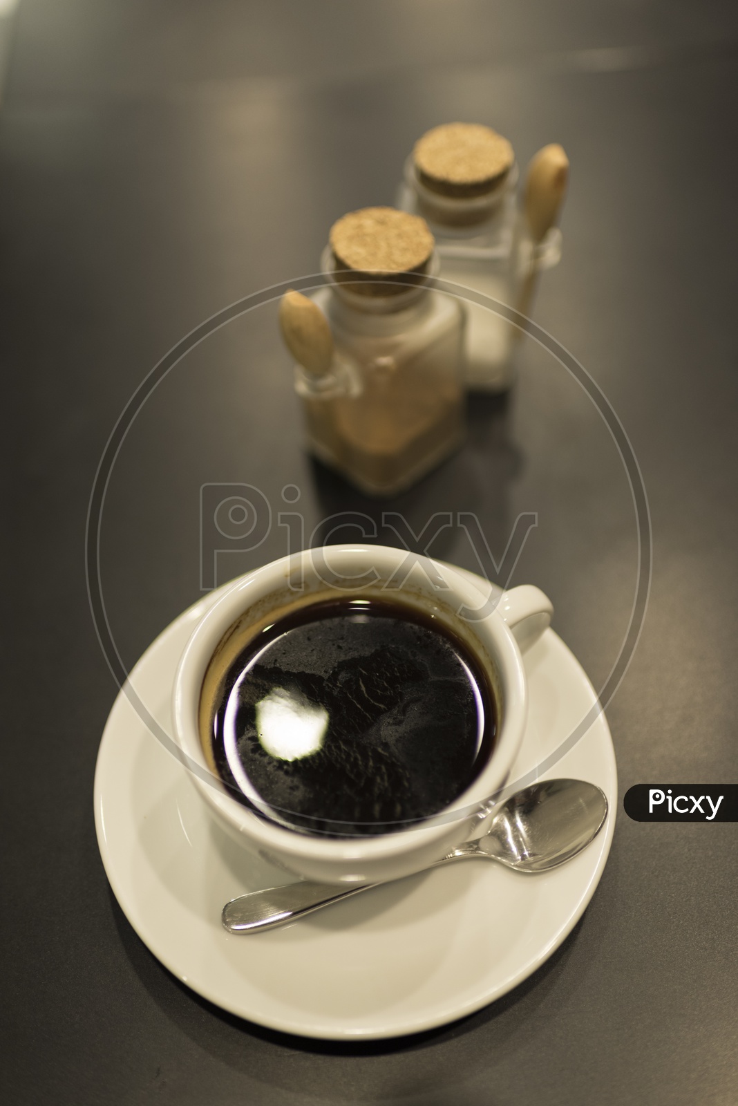 Black coffee with sugar