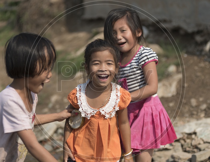 Burmese kids laughing
