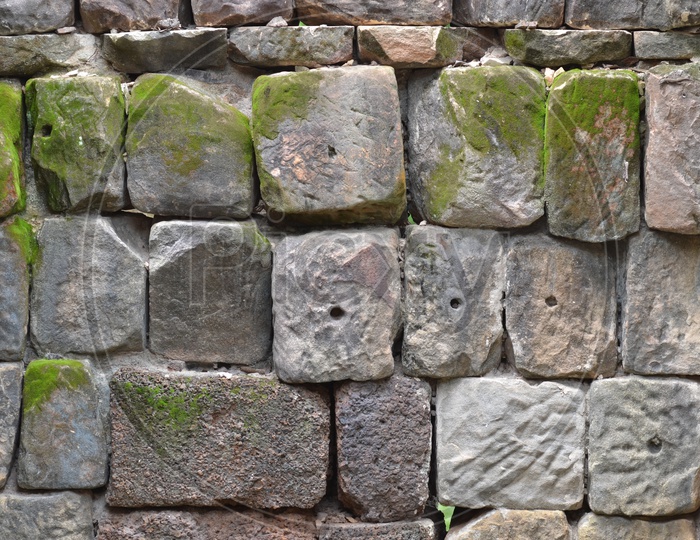 Ancient Buddhist Castle Walls Built With Stones