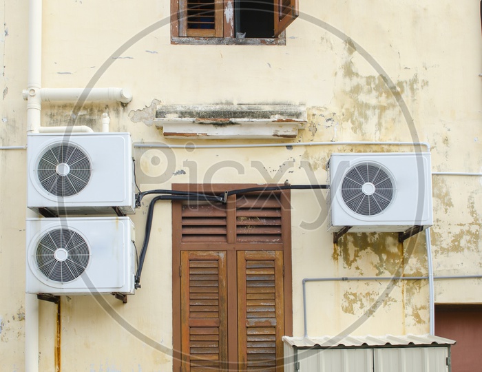 Air Conditioner or AC Vents To a Building