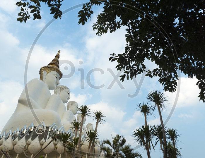 Five Buddha statue in Wat Pha Sorn Kaew Temple, Thailand