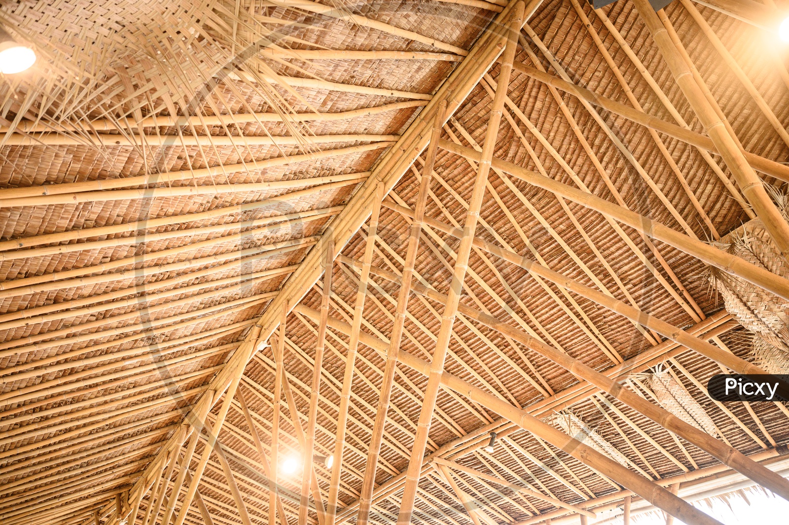 A bamboo roof in Thai Cafe