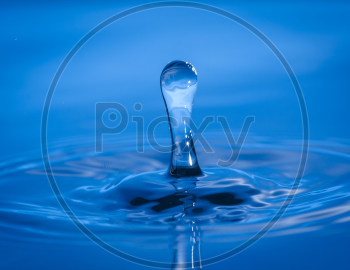 Water Droplet Splash Over Water Surface  Forming a Background