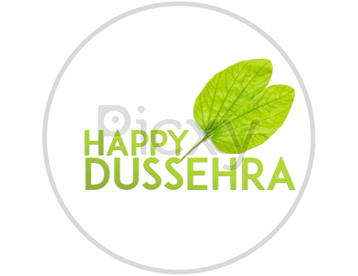 Happy Dussehra  Greeting Template With Dussehra Wishes With Bauhinia Leafs