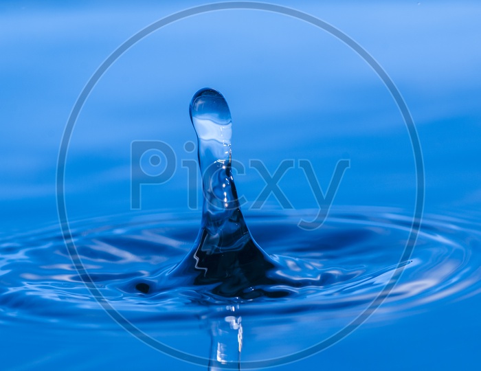 Water Droplet Splash Over Water Surface  Forming a Background