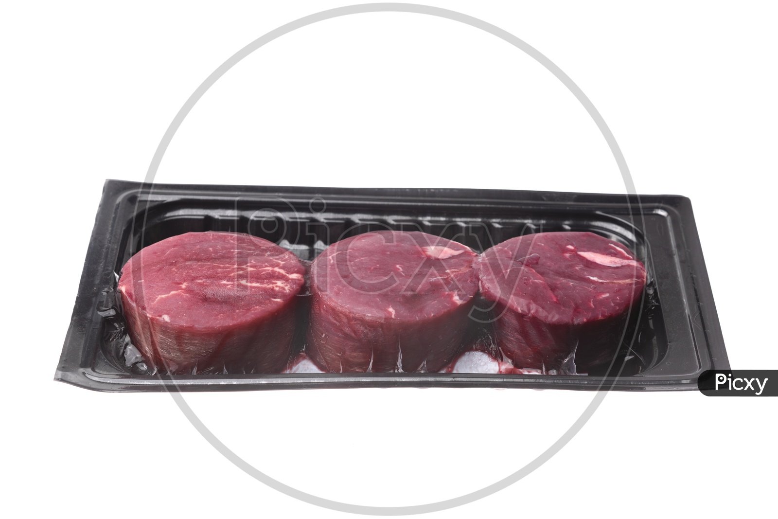 Fresh raw beef steak isolated on white Background