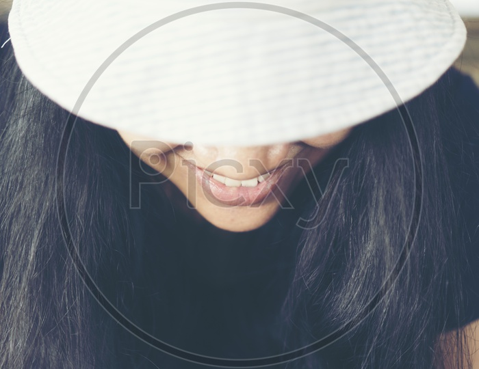 Asian teen girl  smiling