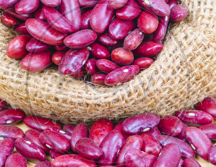 Thai Purple beans in a sack