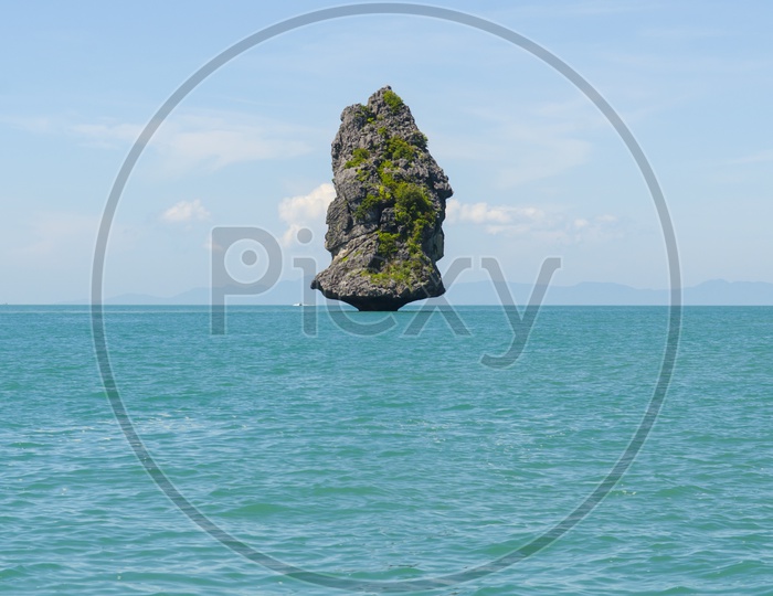 View of Monkey Island at Angthong National Marine Park. Gulf of Thailand