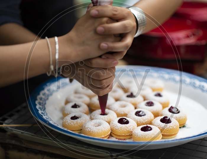 Traditional Thai Sweets Or Savories With  Milk and eggs