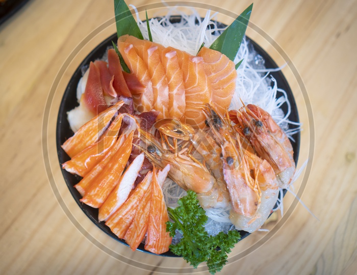 Salmon Sashimi, Japanese food