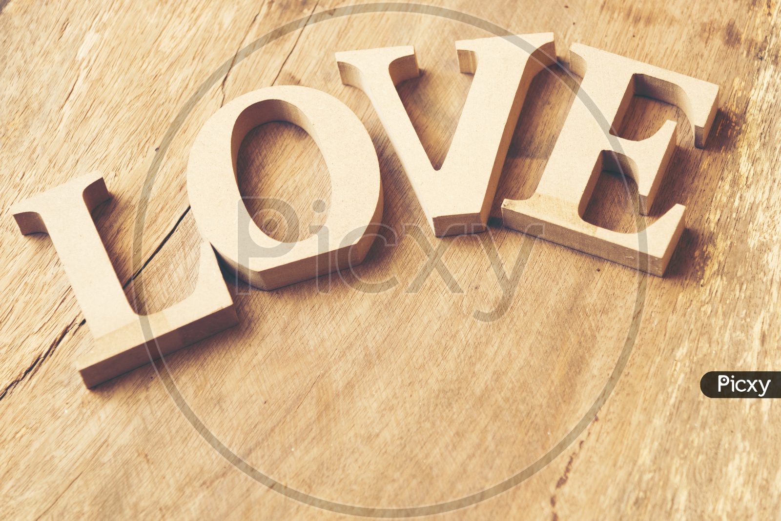 Wooden letters forming word LOVE on the table
