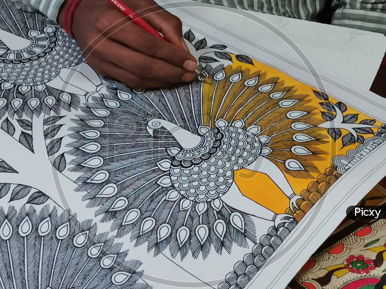 Artist Making Handicraft Art In a Stall At Shilparamam