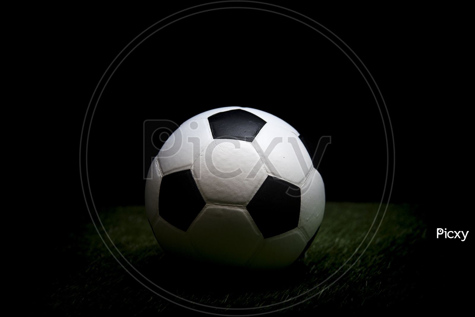 Soccer ball with black background