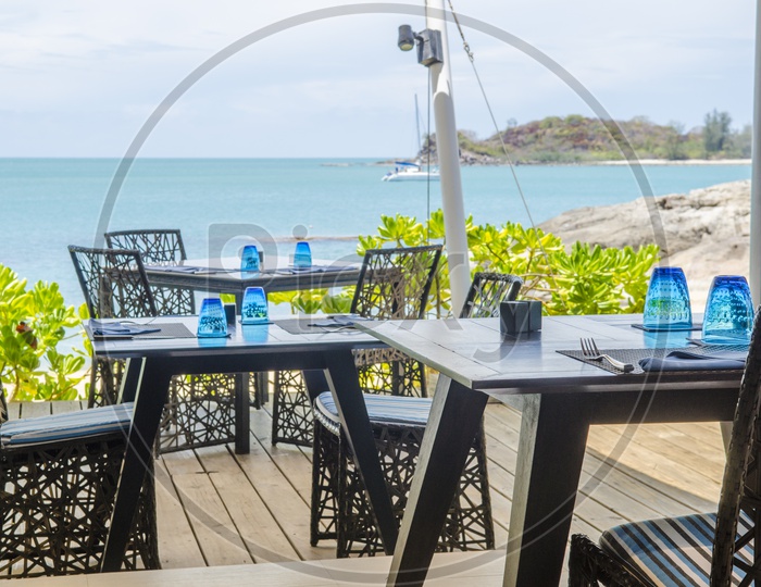Diner table of a Thai Restaurant along the beach