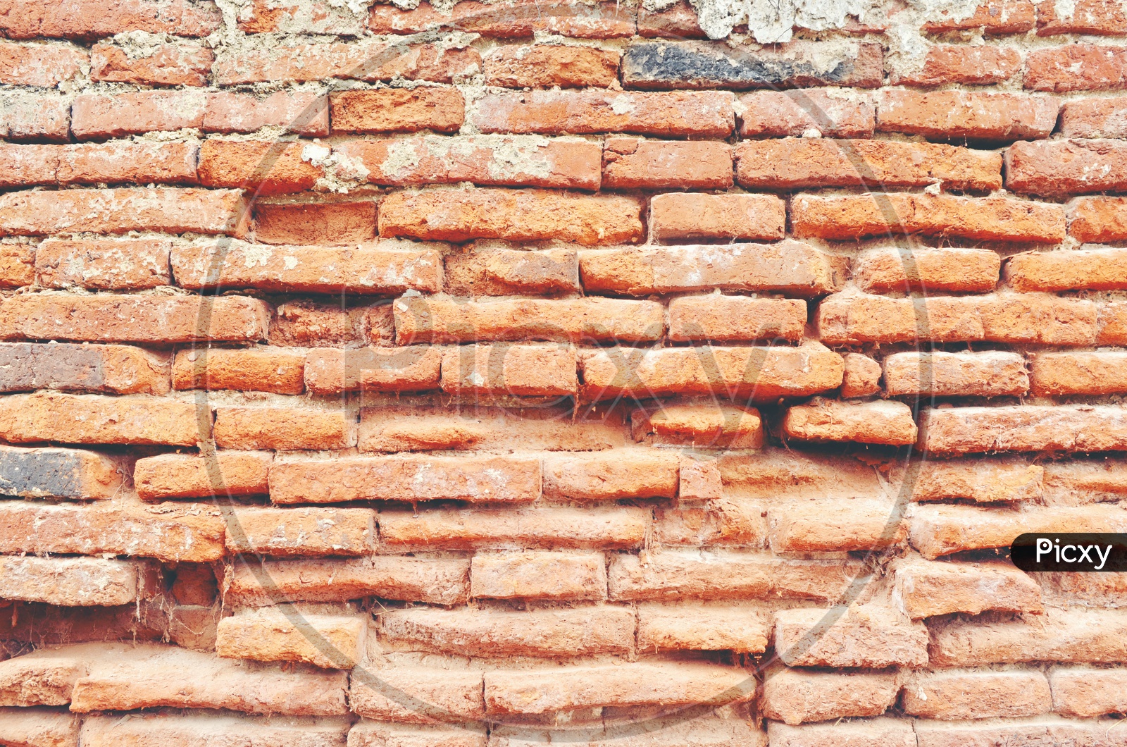 Weather Stained Brick Wall Background