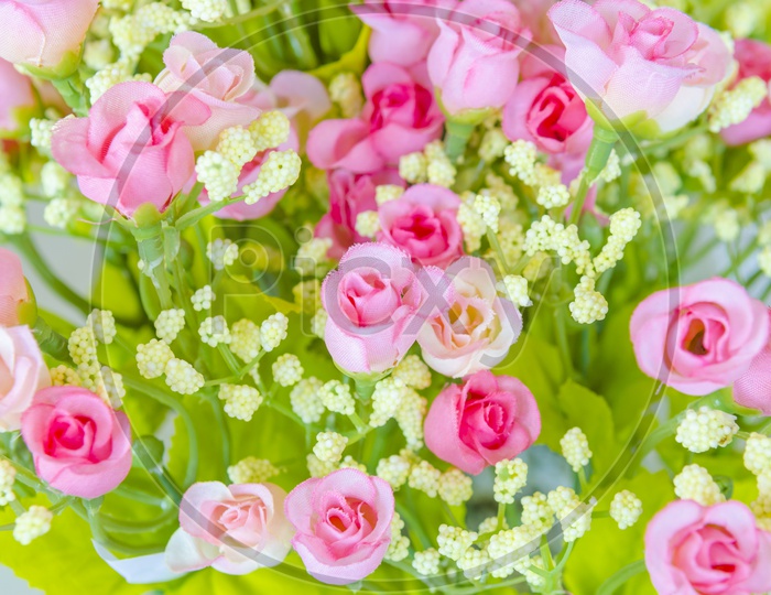 Roses In a Bouquet  Closeup Forming a Background