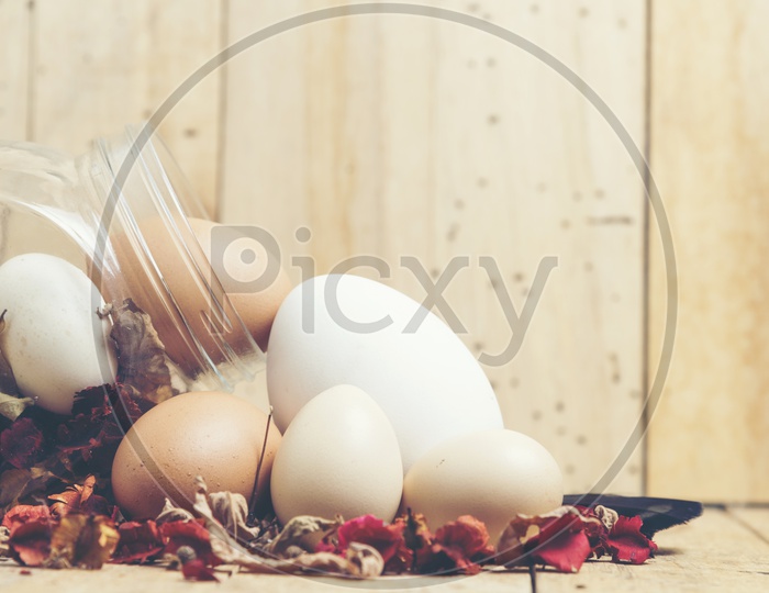 Easter Festival Artistic Background With Colourful Easter Eggs And Copy Space For Text