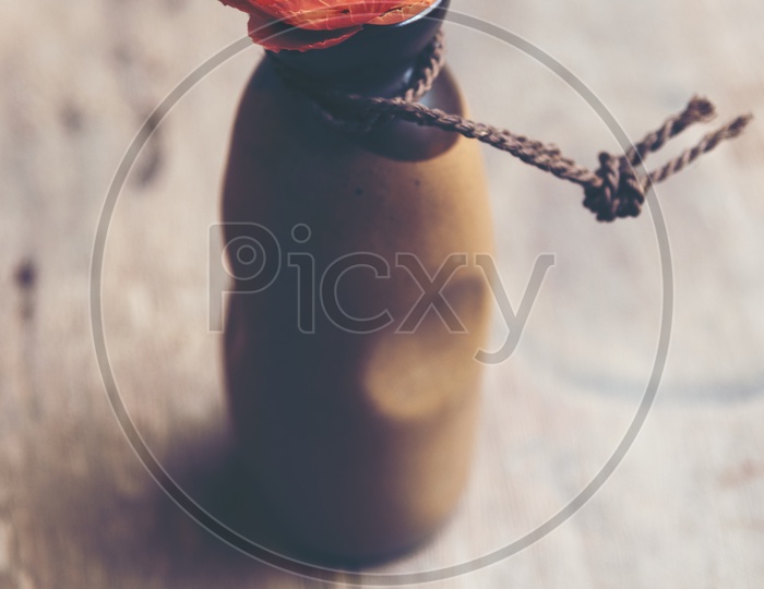 rose flower in vase on love concept