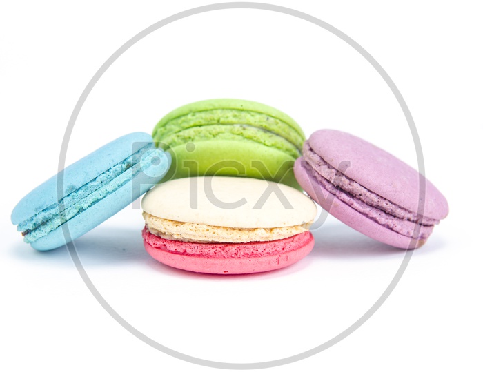 Colorful Macaroons isolated on white background