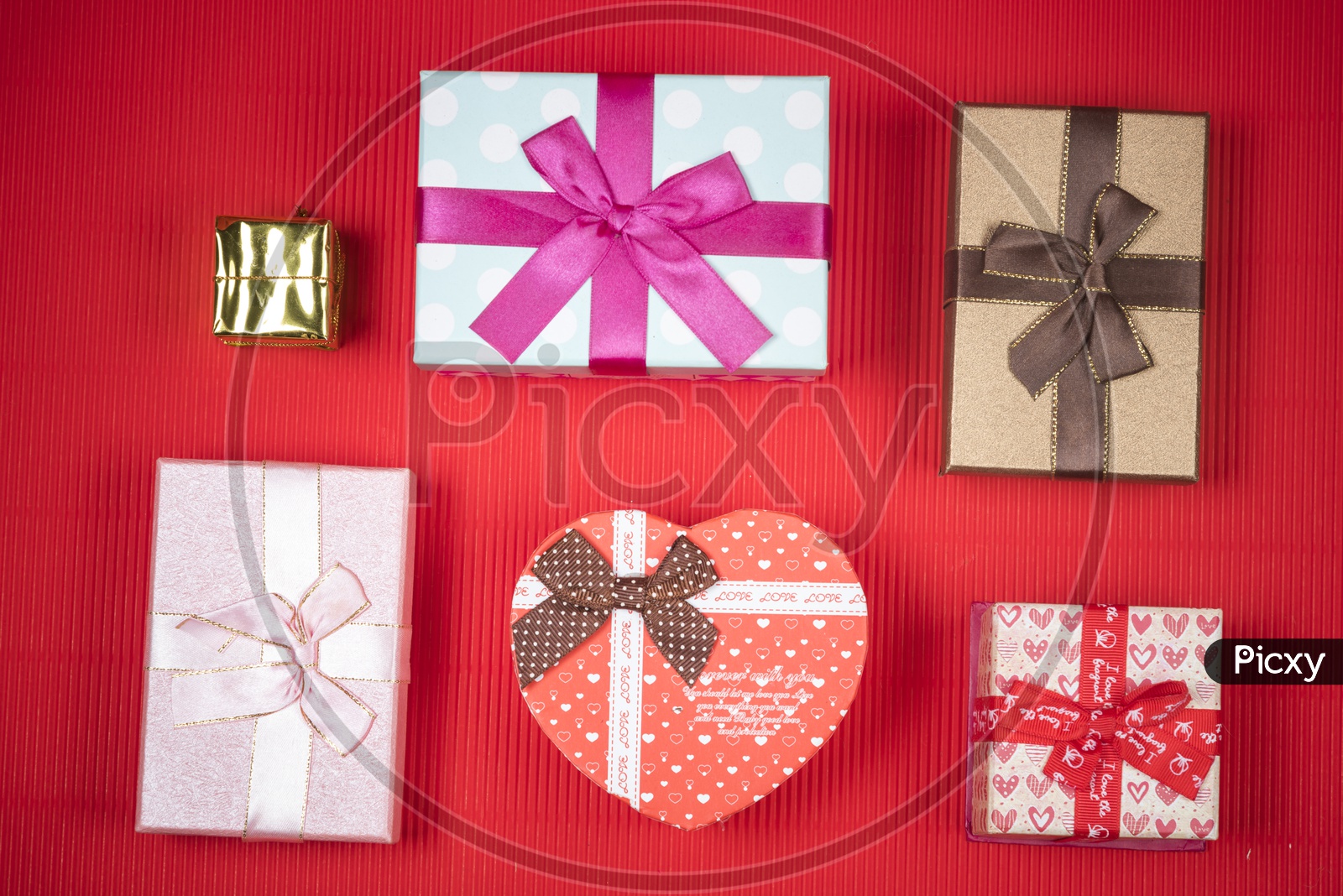 Valentines gift box on red background For Valentines day backgrounds or Templates