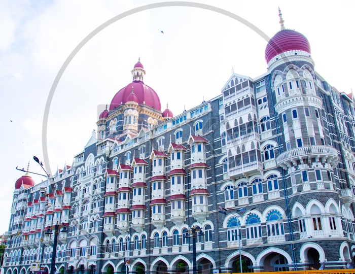Iconic historical buildings in Mumbai near Gateway of India. TAJ PALACE In Mumbai.