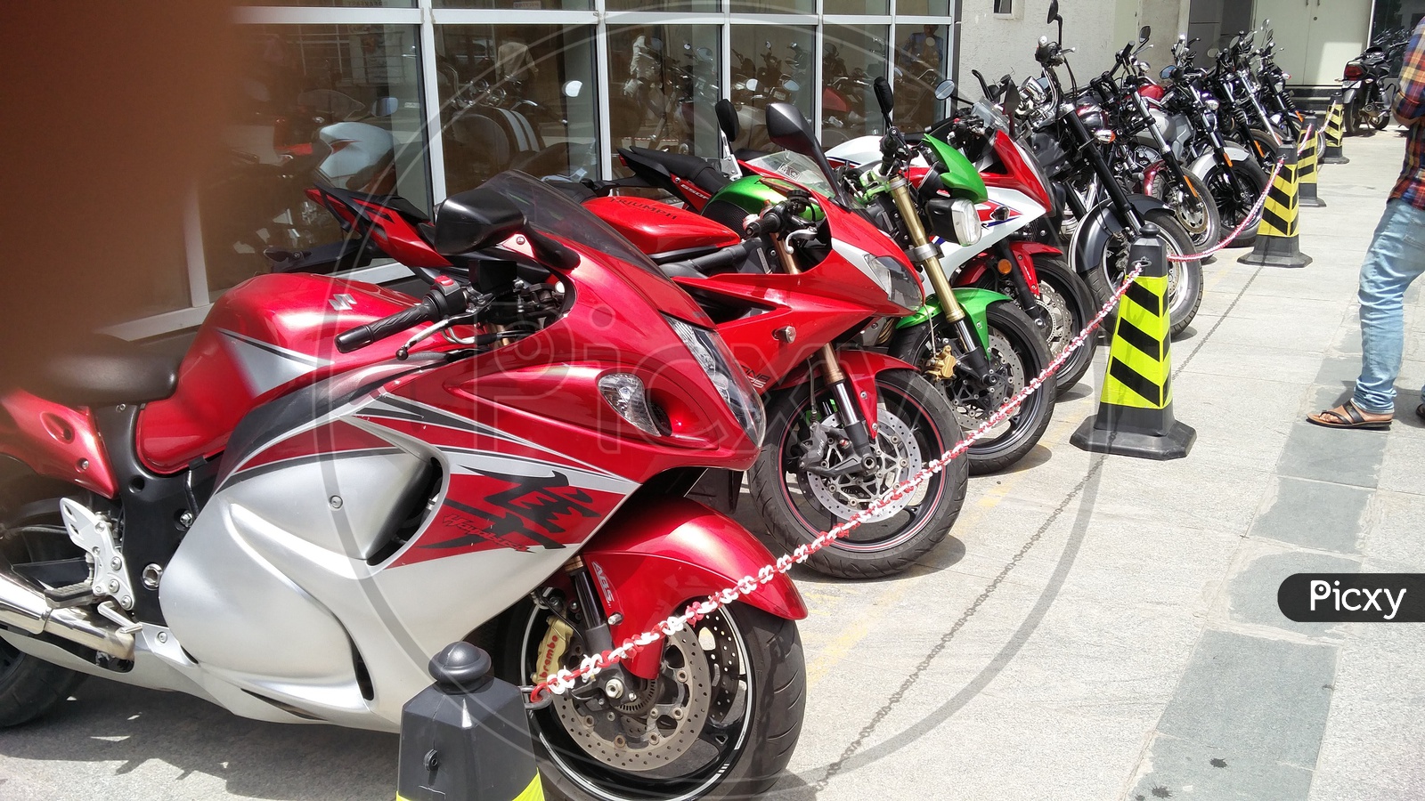 Image of Super Bikes Parked at a Store-ZF493833-Picxy