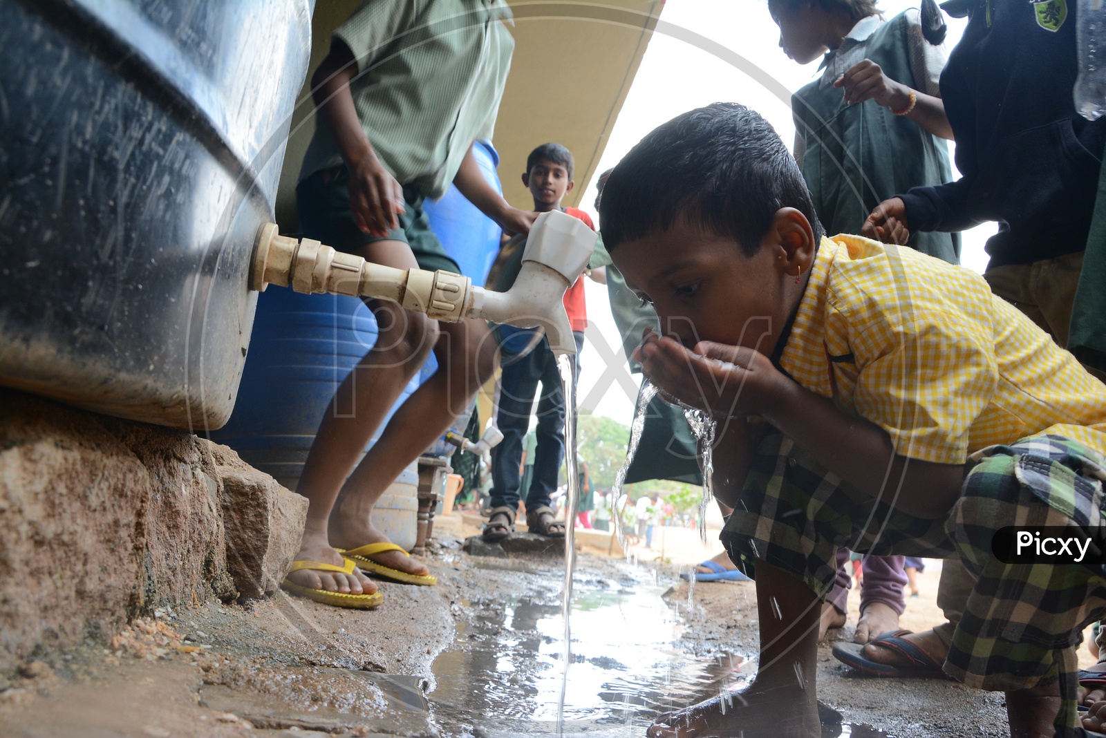 Unhygienic Drinking Water At Telangana Government Schools  With School Children  Drinking Water