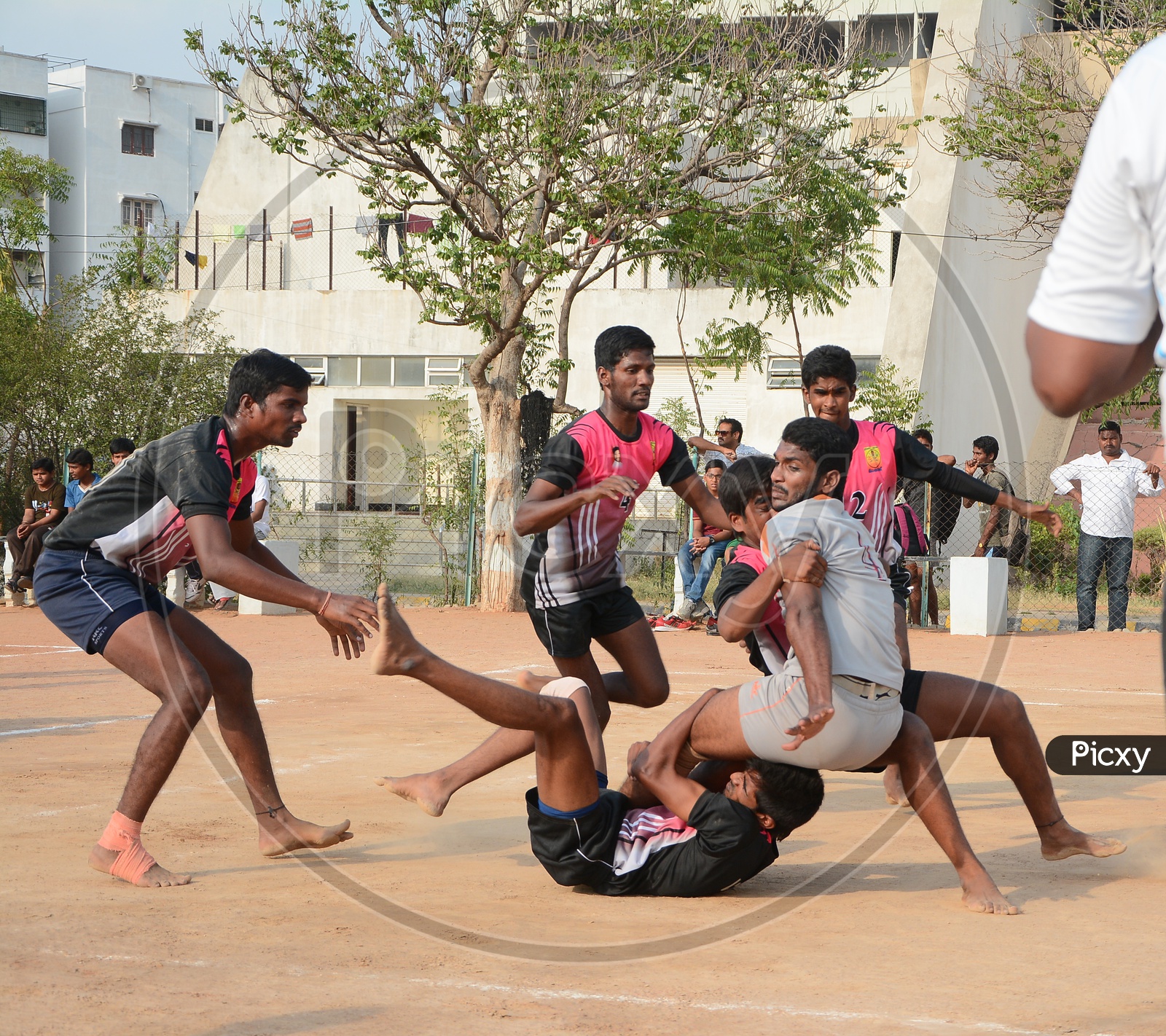 Athletes Playing  Kabaddi Sport