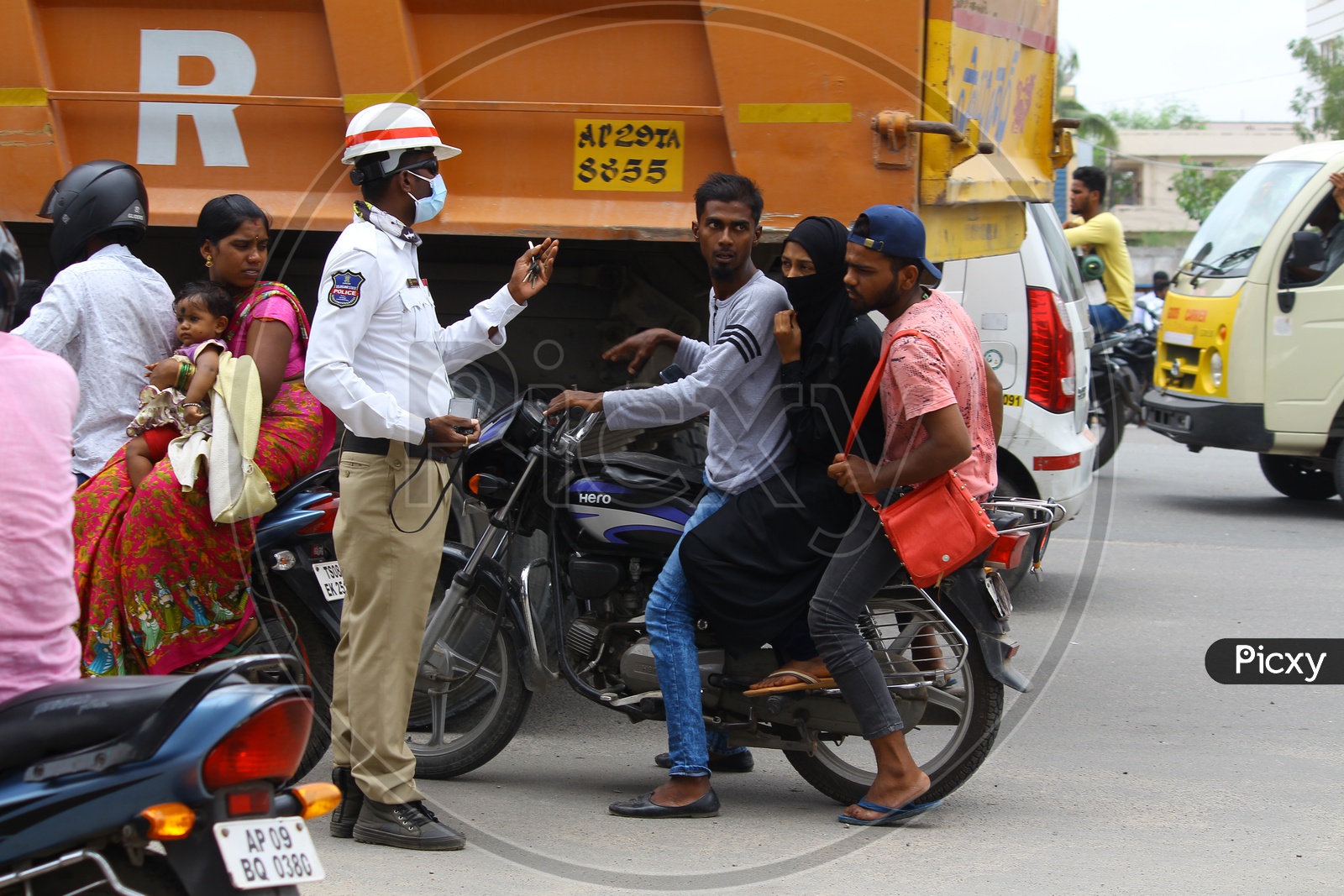 City Commuters Traffic Rules Violation With Triple riding On Bike