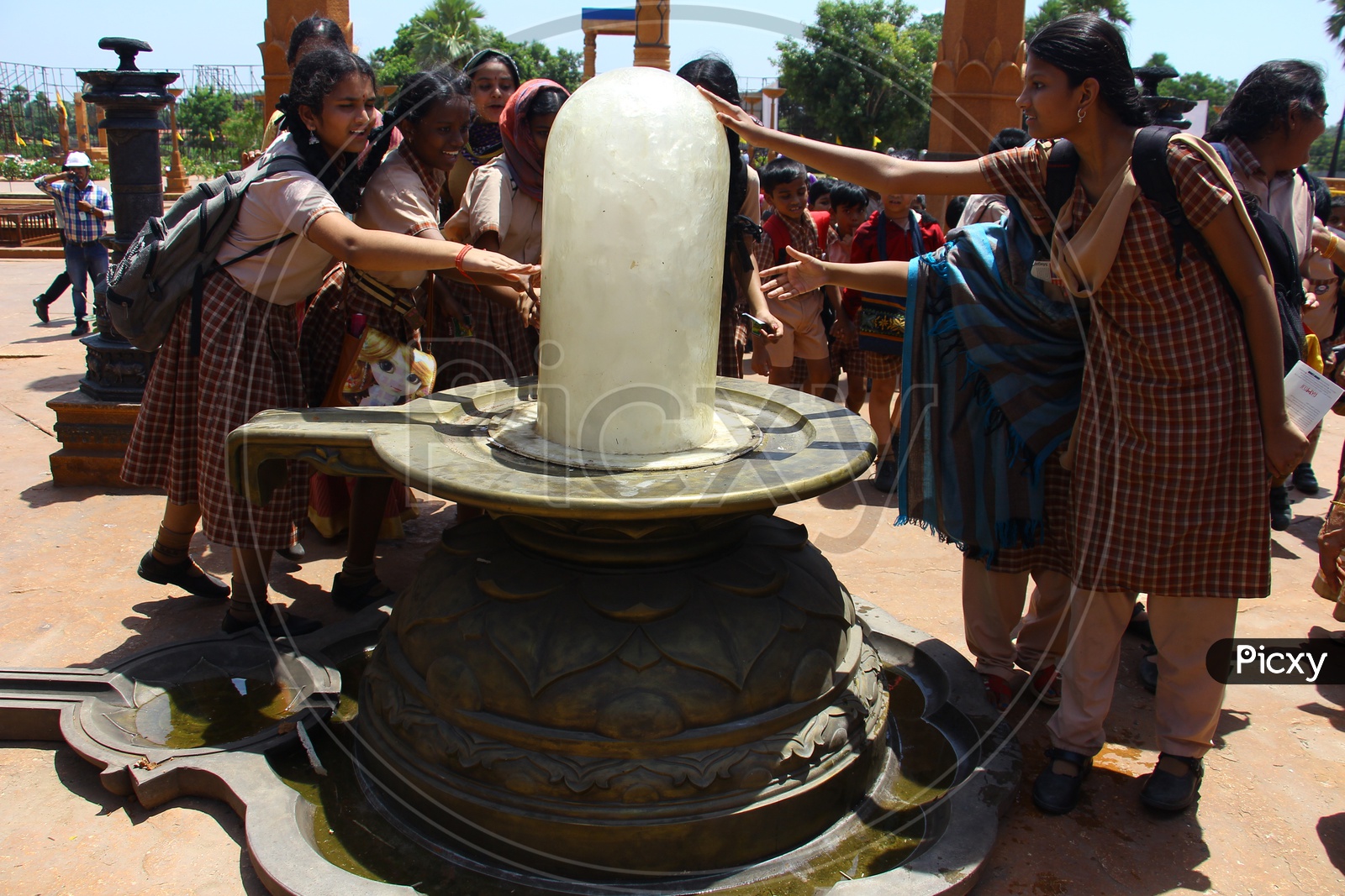 School Children At Bahubali Movie Sets in Ramoji Film City