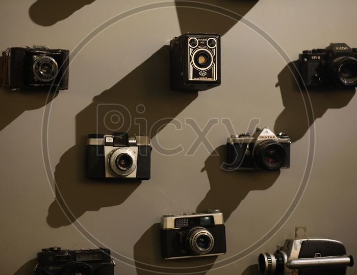 Vintage Cameras on the wall