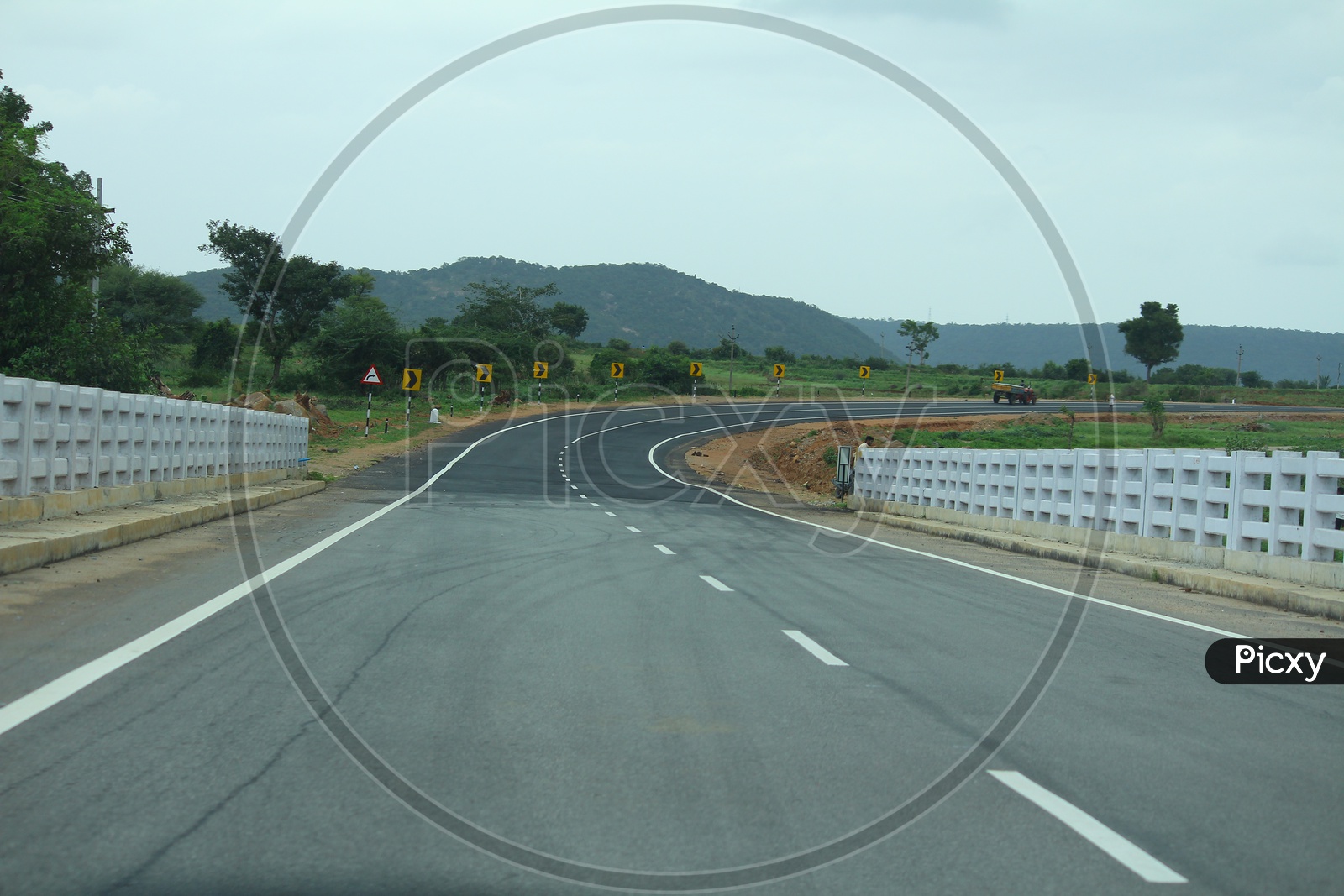 State Highway Roads With  Asphalt Road Lines