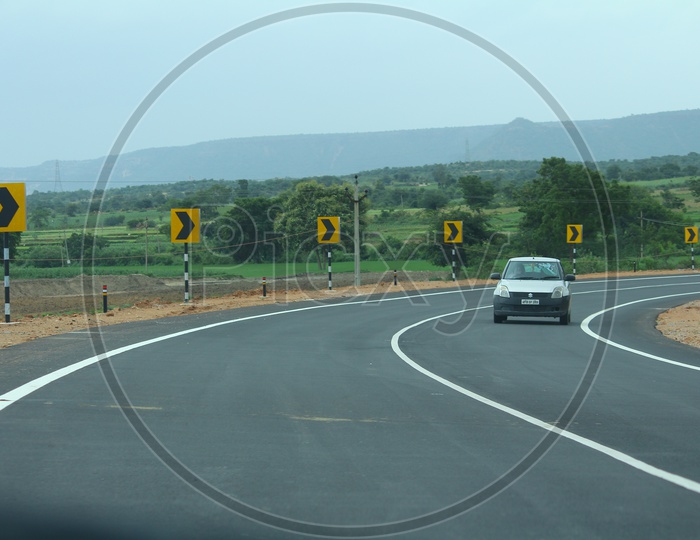 State Highway Roads With  Asphalt Road Lines