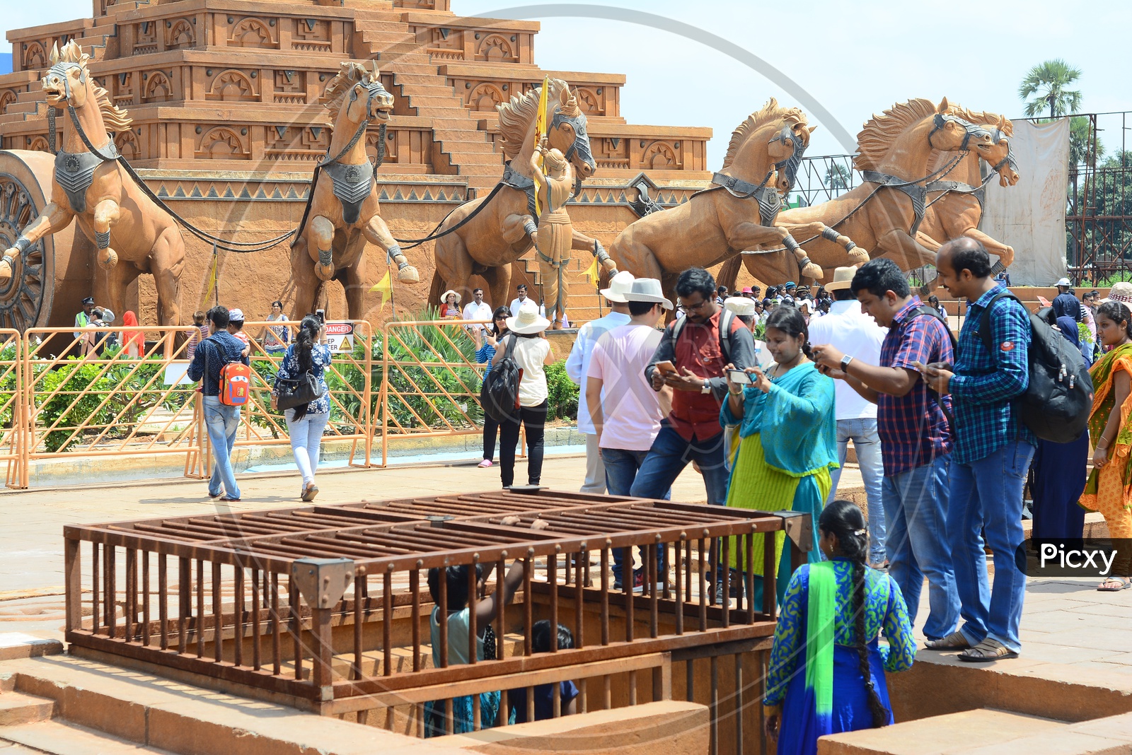 Tourists Or Visitors Taking Pictures at Bahubali  Movie Sets in Ramoji  Film City