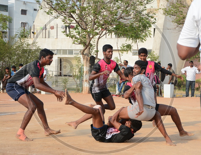 Athletes Playing  Kabaddi Sport
