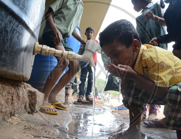 Unhygienic Drinking Water At Telangana Government Schools  With School Children  Drinking Water