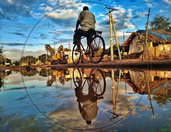 Man riding a Cycle