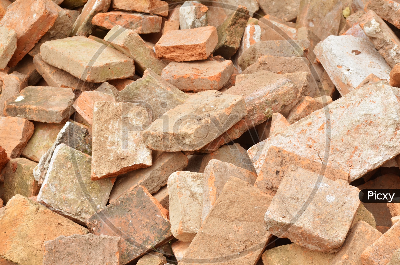 Bricks Pile At a Wall Construction Site