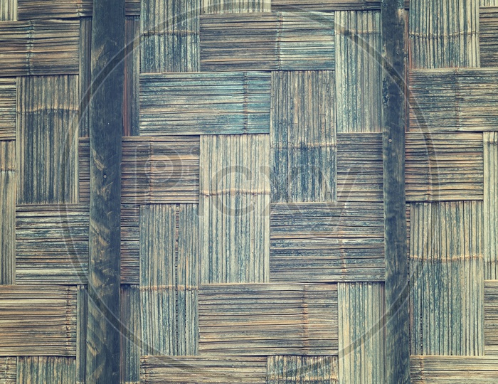 Native Thai style bamboo wall  pattern basketry handmade