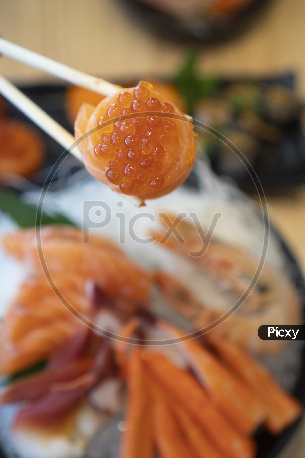 Salmon roe Sushi, Japanese food