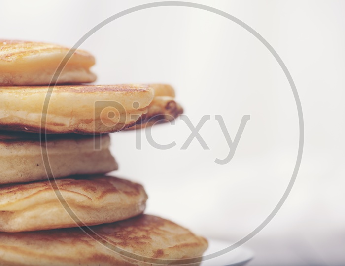Closeup Shot of Pancake on white background