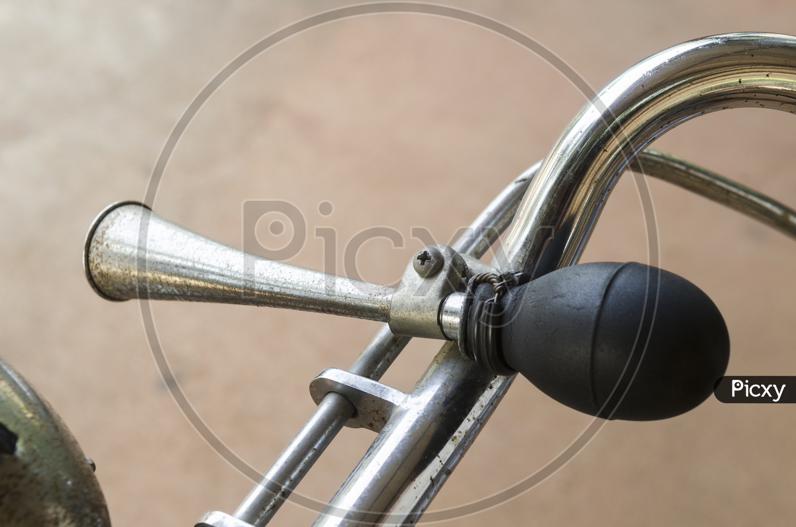 Horn and Handle Bar Of a Vintage Bicycle