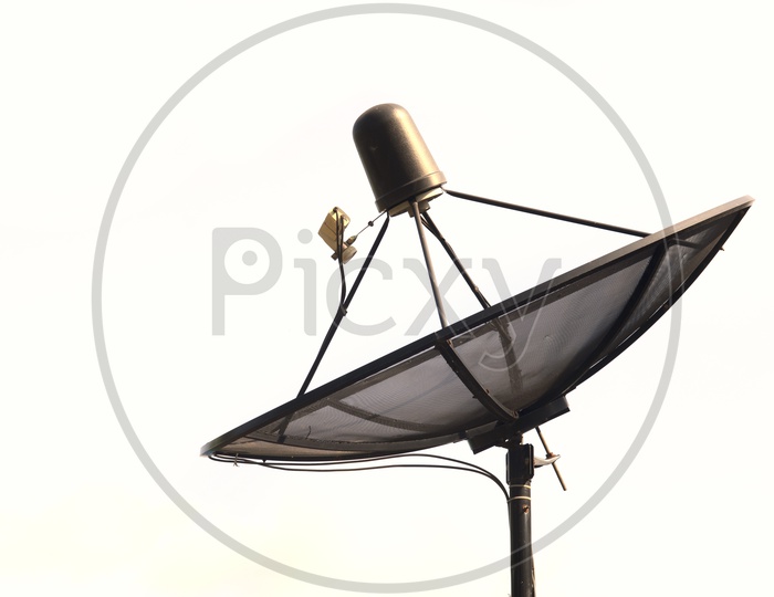 Satellite dish  Antenna  Over an isolated  white