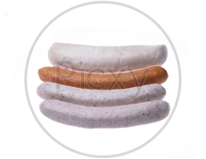 Sausage Set Isolated on White Background